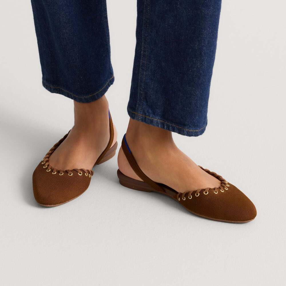 Rothy's The Almond Slingback - Eyelet Russet Size 6.5 - Picture 2 of 3